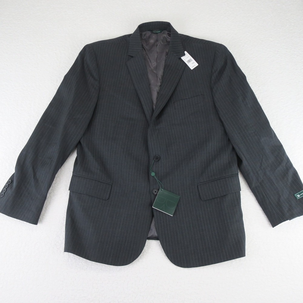 B by Brooks Brothers Men's‎ Classic-Fit Stretch Pinstripe Blazer Jacket 46R $450
